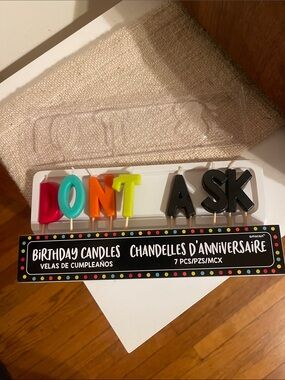 Set of Brand New Funny Birthday Cake Candles - “DON’T ASK"
